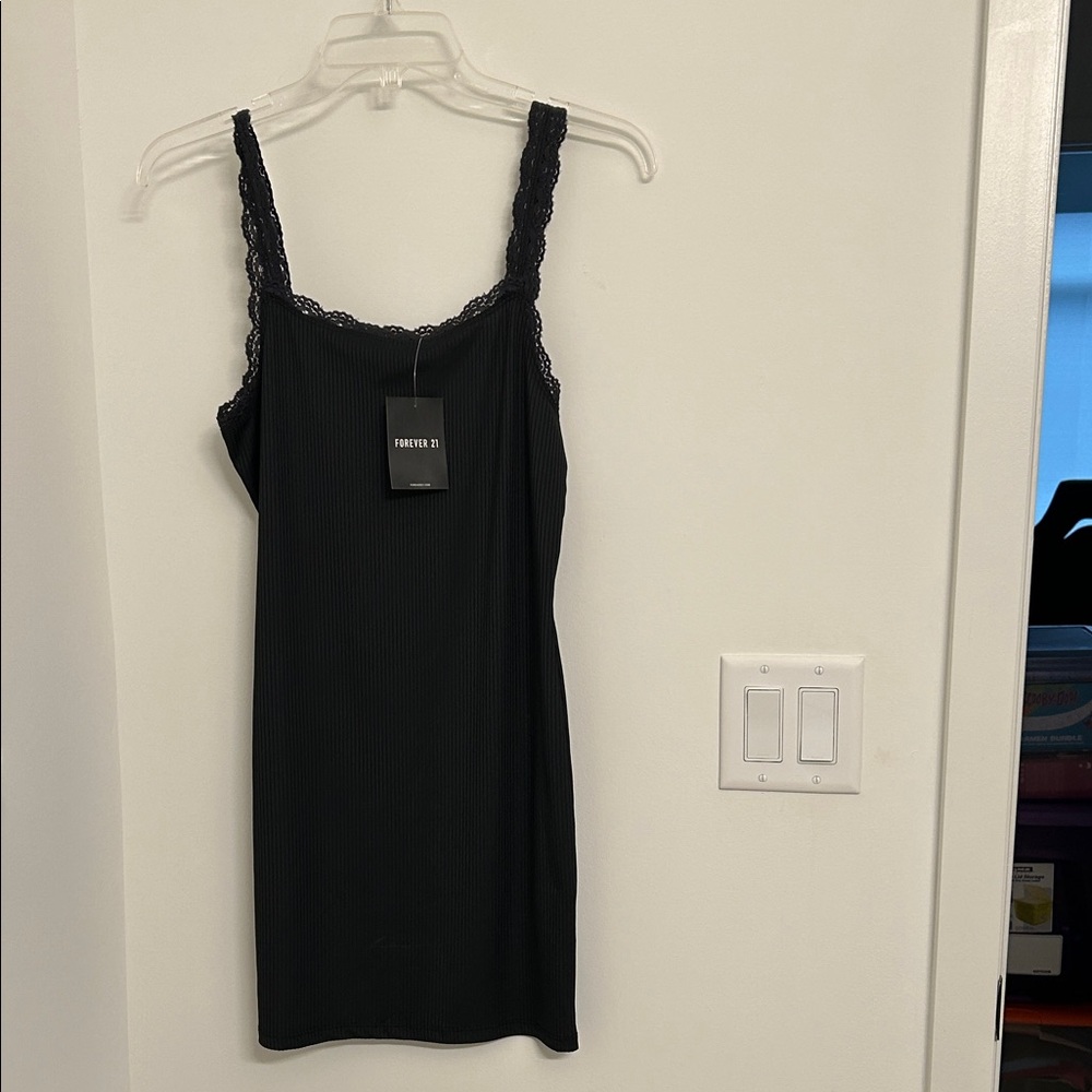 Forever 21 Black Lace Strap Chemise